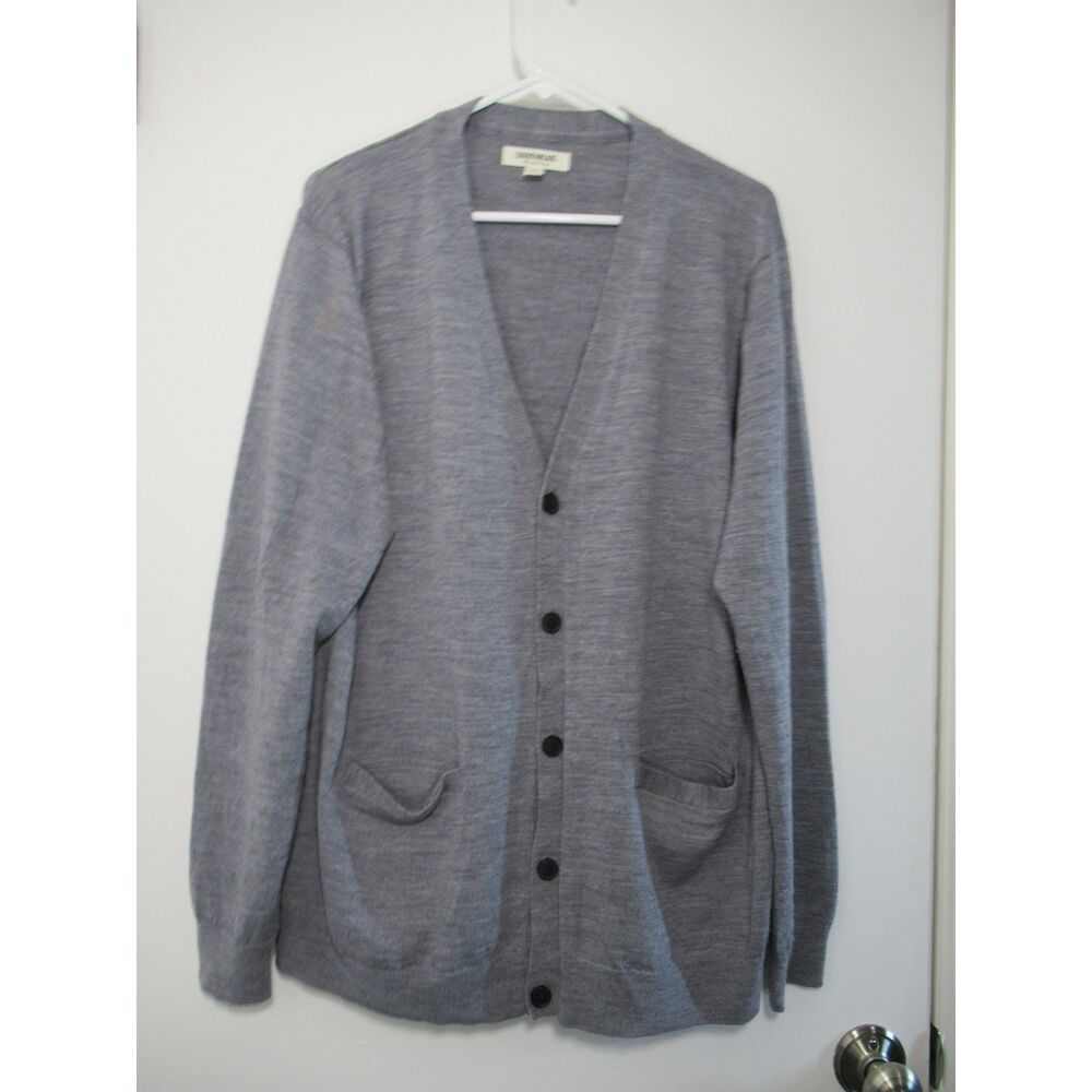 Goodthreads Men's Light Gray 100% Merino Wool Button Down Cardigan Size XL